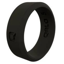 QALO Women's Modern Black Q2X Silicone Ring, Size 06