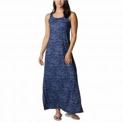 COLUMBIA Women's PFG Freezer Maxi Dress -Women’s Clothing, Shoes & Accessories Official Shop P016836397 COLLEGIATE NAVY TROPICAL