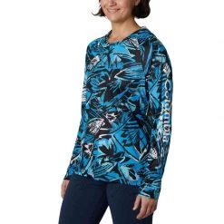 COLUMBIA Women's PFG Super Tidal™ Hoodie -Women’s Clothing, Shoes & Accessories Official Shop P017765611 BLUE CHILL SHADE LEAVES PRINT 1500.26082019010113