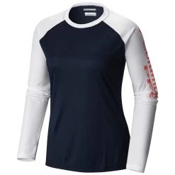 COLUMBIA Women's PFG Tidal™ II Sun Shirt -Women’s Clothing, Shoes & Accessories Official Shop P018186775 COLLEGIATE NAVY HOT CORAL 1500