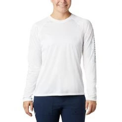 COLUMBIA Women's PFG Tidal™ II Sun Shirt -Women’s Clothing, Shoes & Accessories Official Shop P018186775 WHITE CIRRUS GREY LOGO 1500.10092020090214