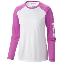 COLUMBIA Women's PFG Tidal™ II Sun Shirt -Women’s Clothing, Shoes & Accessories Official Shop P018186775 WHITE FOXGLOVE LRG