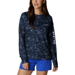 COLUMBIA Women's PFG Super Tidal™ Shirt -Women’s Clothing, Shoes & Accessories Official Shop P018186817 COLLEGIATE NAVY CONTOUR FISH 1500.30072021020208