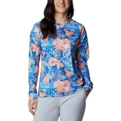 COLUMBIA Women's PFG Super Tidal™ Shirt -Women’s Clothing, Shoes & Accessories Official Shop P018186817 HARBOR BLUE BATIK FLORAL PRINT 1500.25032021113348