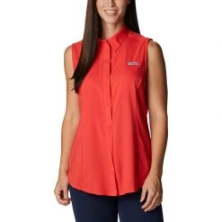 COLUMBIA Women's PFG Tamiami™ Tank Top -Women’s Clothing, Shoes & Accessories Official Shop P018478271 RED HIBISCUS