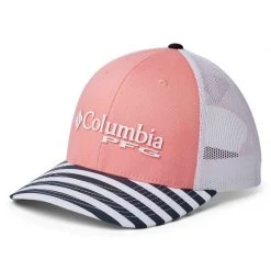 COLUMBIA Women's PFG Mesh™ Ball Cap -Women’s Clothing, Shoes & Accessories Official Shop P018919415 PINK ORCHID WHITE COLL NAVY STRIPE PFG 1500.24022020113005