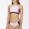 HURLEY Women's Rib High Neck Crop Bikini Top