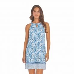 CABANA LIFE Women's Sleeveless Shift Dress -Women’s Clothing, Shoes & Accessories Official Shop P019754787 PAISLEY BLUE