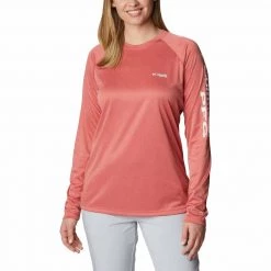 COLUMBIA Women's Tidal Tee™ Heather Shirt -Women’s Clothing, Shoes & Accessories Official Shop P019863158 RED HIBISCUS