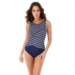 MIRACLESUIT Women's Belmont Stripe Brio One-Piece Swimsuit