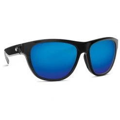 COSTA Women's Bayside 580P Polarized Sunglasses -Women’s Clothing, Shoes & Accessories Official Shop P019979350 SHINY BLACK FRAME MIRROR BLUE LENS 1500.26062020070019