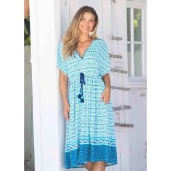 CABANA LIFE Women's Tie Waist Midi Dress