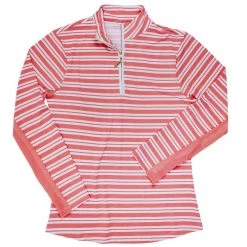CABANA LIFE Women's Zipper Polo Rash Guard -Women’s Clothing, Shoes & Accessories Official Shop P020019196 CORAL STRIPE 1500.25092020090025