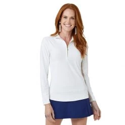 CABANA LIFE Women's Zipper Polo Rash Guard -Women’s Clothing, Shoes & Accessories Official Shop P020019196 WHITE 1500.25052021033103