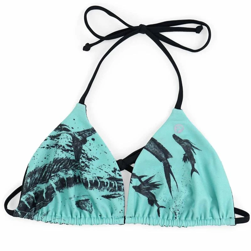 PELAGIC Women's Gyotaku Key West Reversible Triangle Bikini Top 2 PELAGIC Women's Gyotaku Key West Reversible Triangle Bikini Top - Image 2