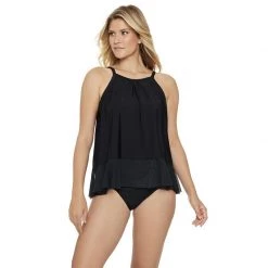 PENBROOKE Women's Bring Mesh Trim Tankini Top