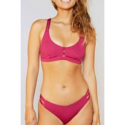HURLEY Women's Max Solid Scoop Bralette Bikini Top