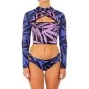 HURLEY Women's Mystic Leaves Cropped Rash Guard