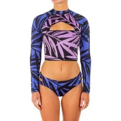 HURLEY Women's Mystic Leaves Cropped Rash Guard