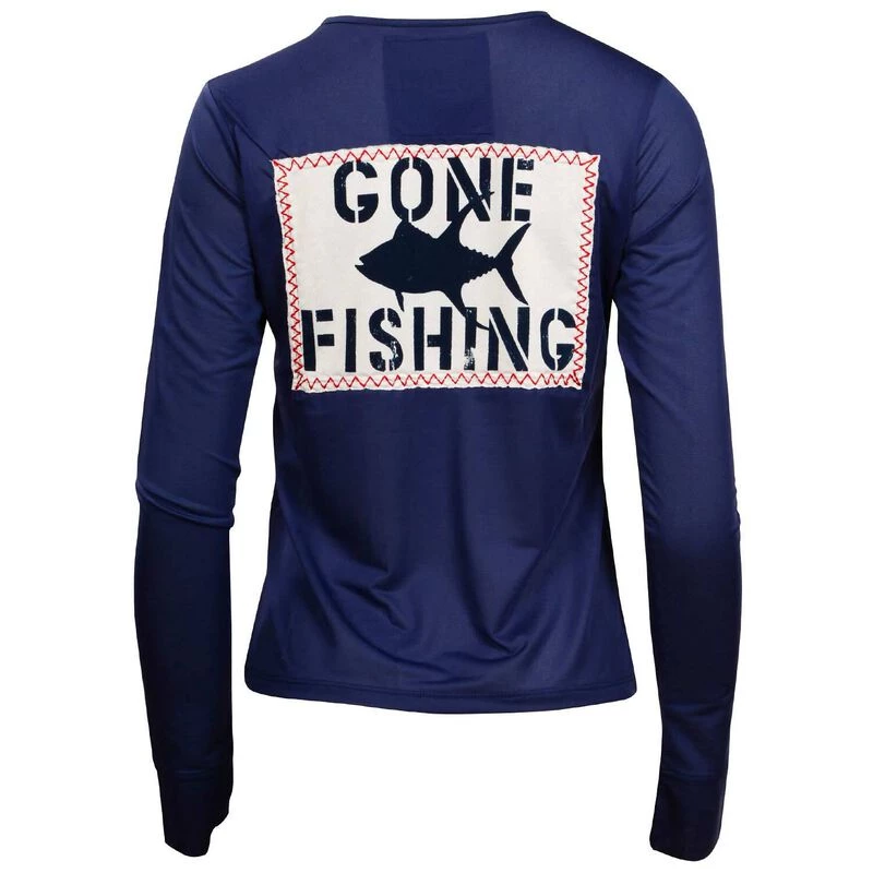 HIHO Women's Suntek Gone Fishing Shirt 1 HIHO Women's Suntek Gone Fishing Shirt