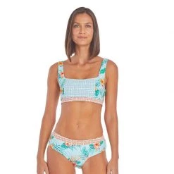 CABANA LIFE Women's Reversible Crop Bikini Top