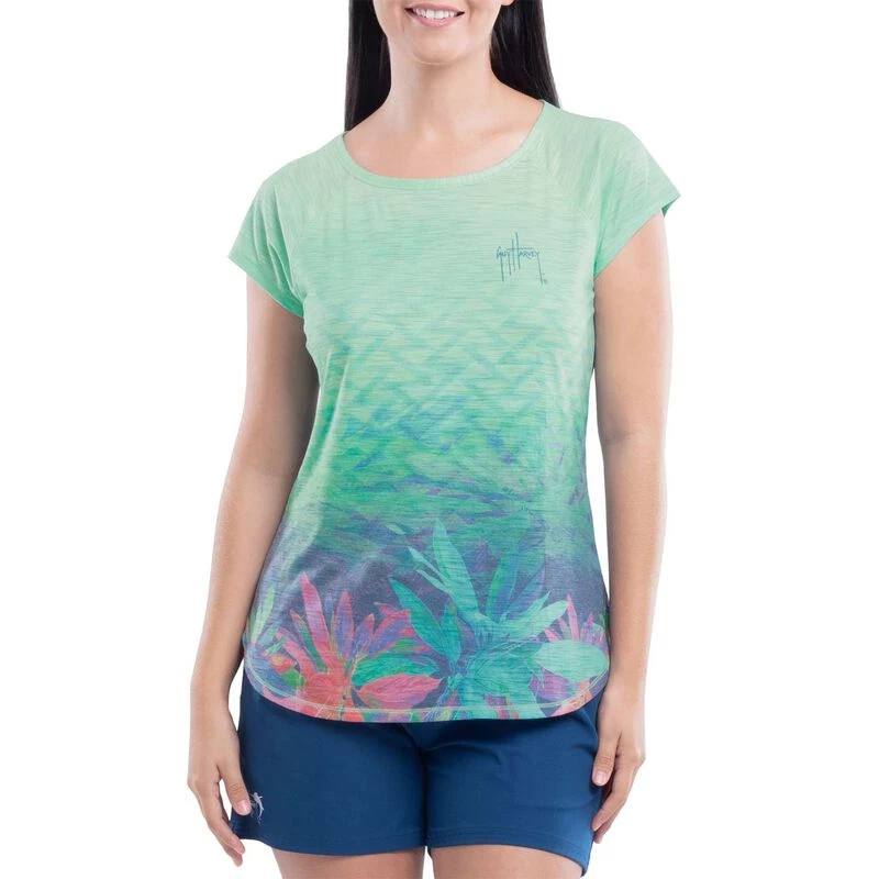 GUY HARVEY Women's Flower Power Tech Shirt 1 GUY HARVEY Women's Flower Power Tech Shirt