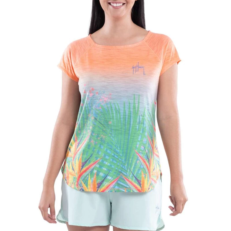GUY HARVEY Women's Birds of Paradise Tech Shirt 1 GUY HARVEY Women's Birds of Paradise Tech Shirt